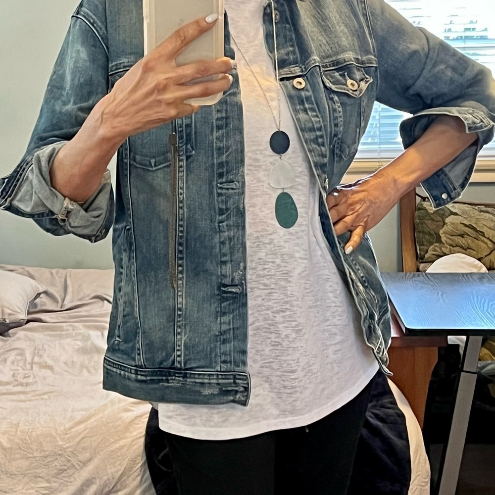 AG Jeans Adriano Goldschmied 17 Year Grouge Boyfriend Denim Jacket M - Picture 7 of 10